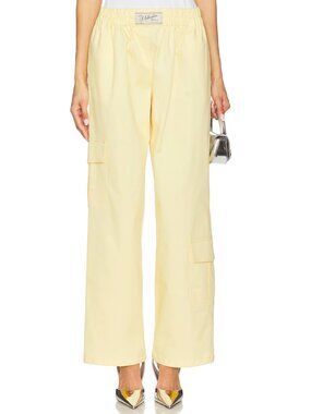Milkwhite Wide Leg Pants in Yellow Track Pants Joggers Large L